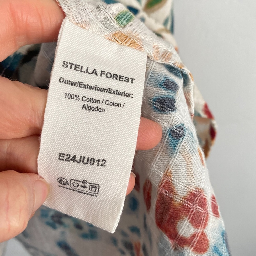Stella Forest Midi Skirt Waist Size 28 Small Multicolor Floral Tie Dye Cotton - Picture 6 of 10